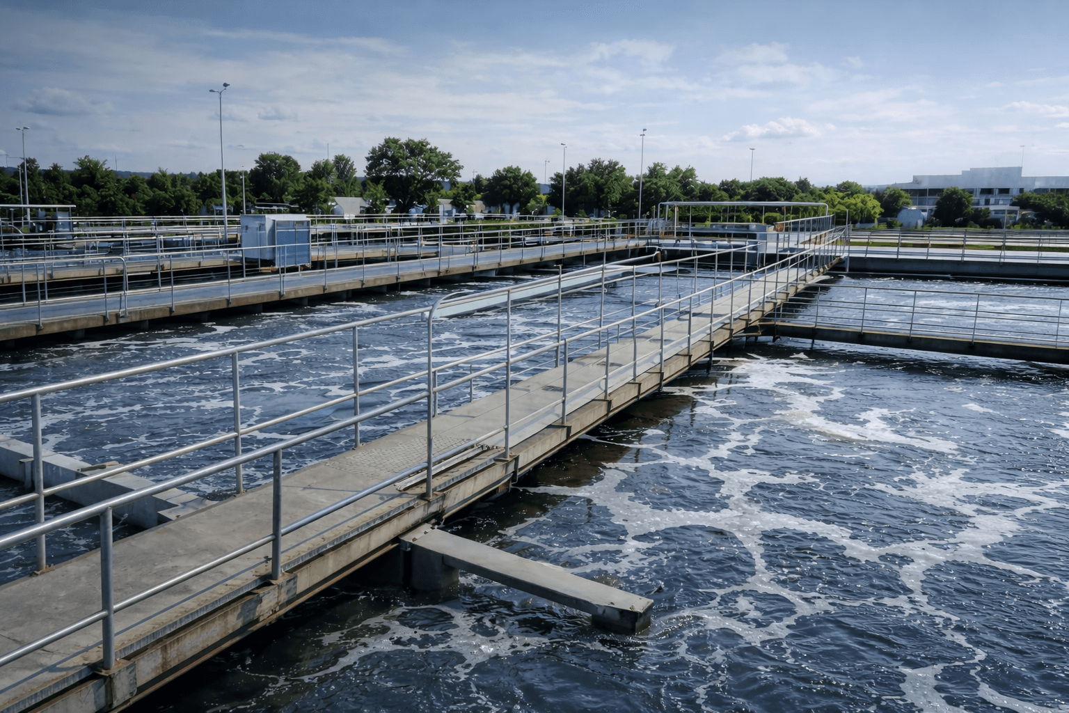 Industrial wastewater treatment aeration tank facility