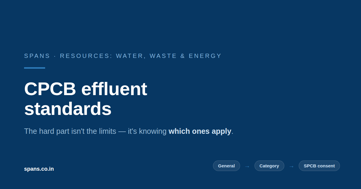 CPCB Effluent Standards: The Hard Part Isn't the Limits, It's Knowing Which Ones Apply