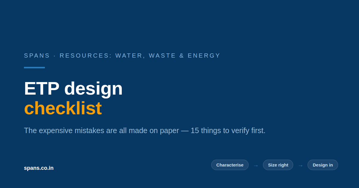 ETP Plant Design Checklist: 15 Things to Verify Before You Build