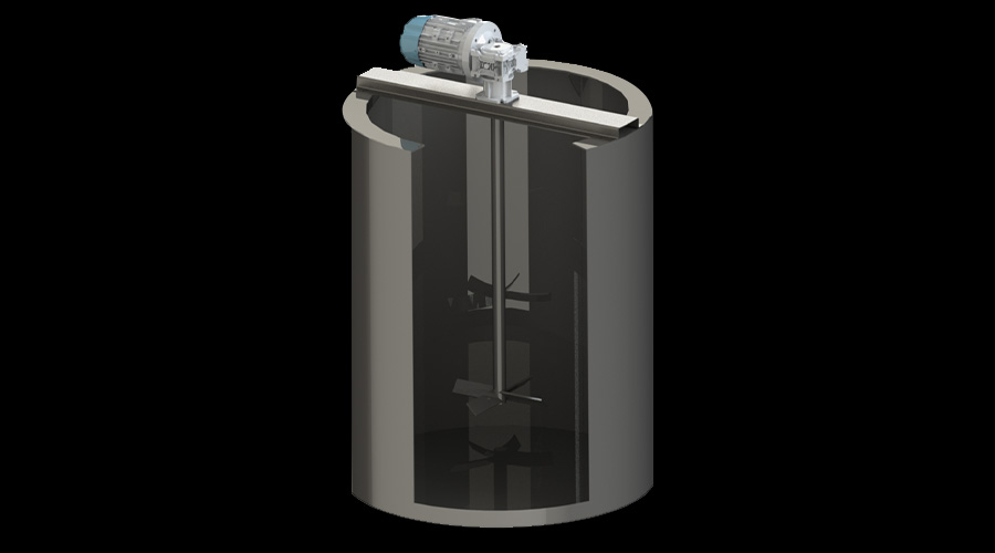 Agitator and flash mixer for chemical treatment in wastewater plants